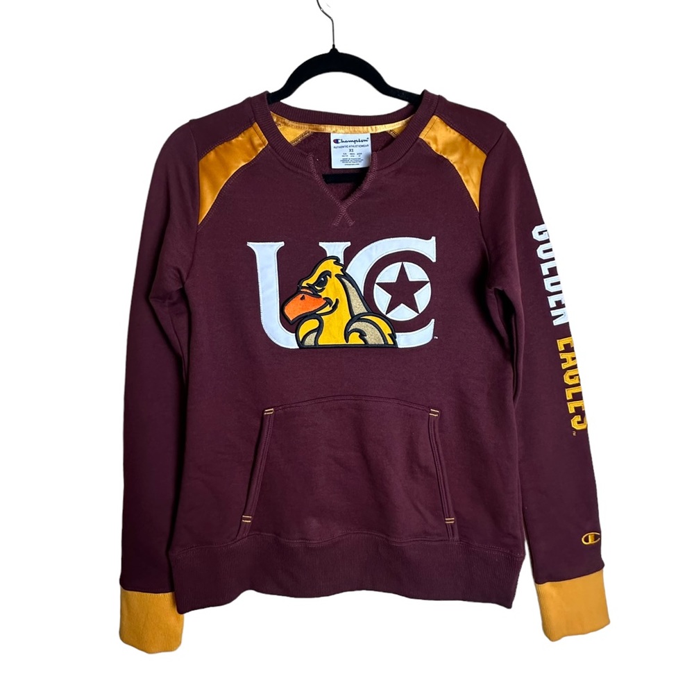 Champion Golden Eagles Maroon and Gold V Neck Sweatshirt Women’s Size XS